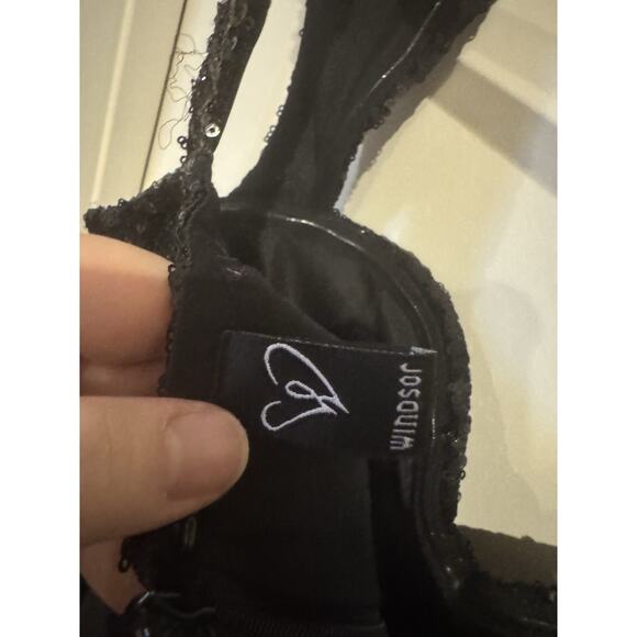 Windsor Black Cap Leave Sequin Mini Dress Size Medium - Picture 9 of 11